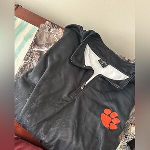 Black Quarter-Zip Pullover with Orange Paw Logo